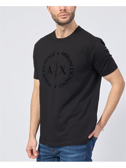 T-shirt nera Armani Exchange in cotone con logo ARMANI EXCHANGE | 8NZTCD-Z8H4Z1200